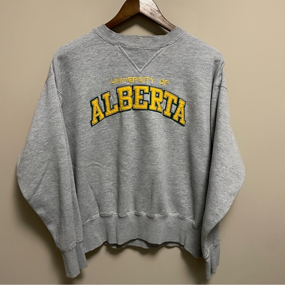 Other - Vintage Y2K University of Alberta UofA Grey Varsity Sweatshirt Size Large
